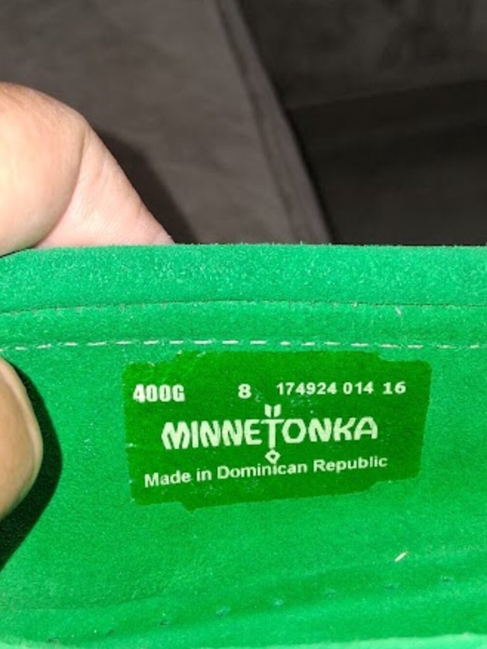 Minnetonka Green Suede Kiltie Moccasins Women's Sz 8M - Picture 8 of 8